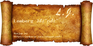 Lemberg Júnó névjegykártya